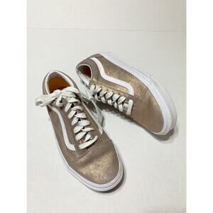 Vans Old Skool Skate Shoes Unisex Men 4.5 Women 6 Metallic Rose Gold Sneakers